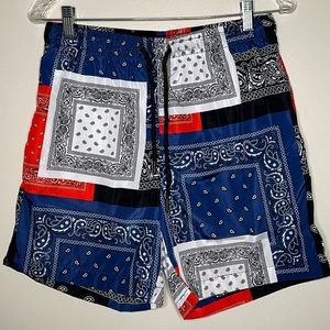 Run Game Paisley Swim Trunks - Multi Color